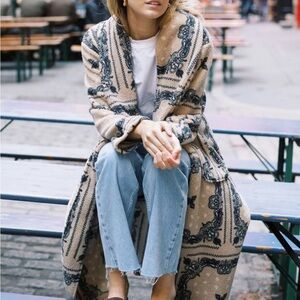 MASON'S DAUGHTER | Coco Robe Coat, Cream Bandana Print (NWT)